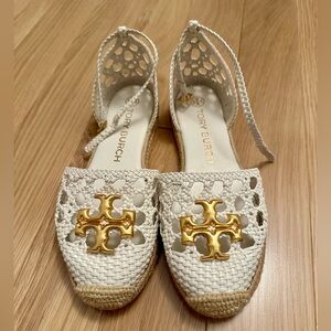 Tory Burch Eleanor Woven D’Orsay Flat Espadrille